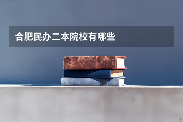 合肥民办二本院校有哪些